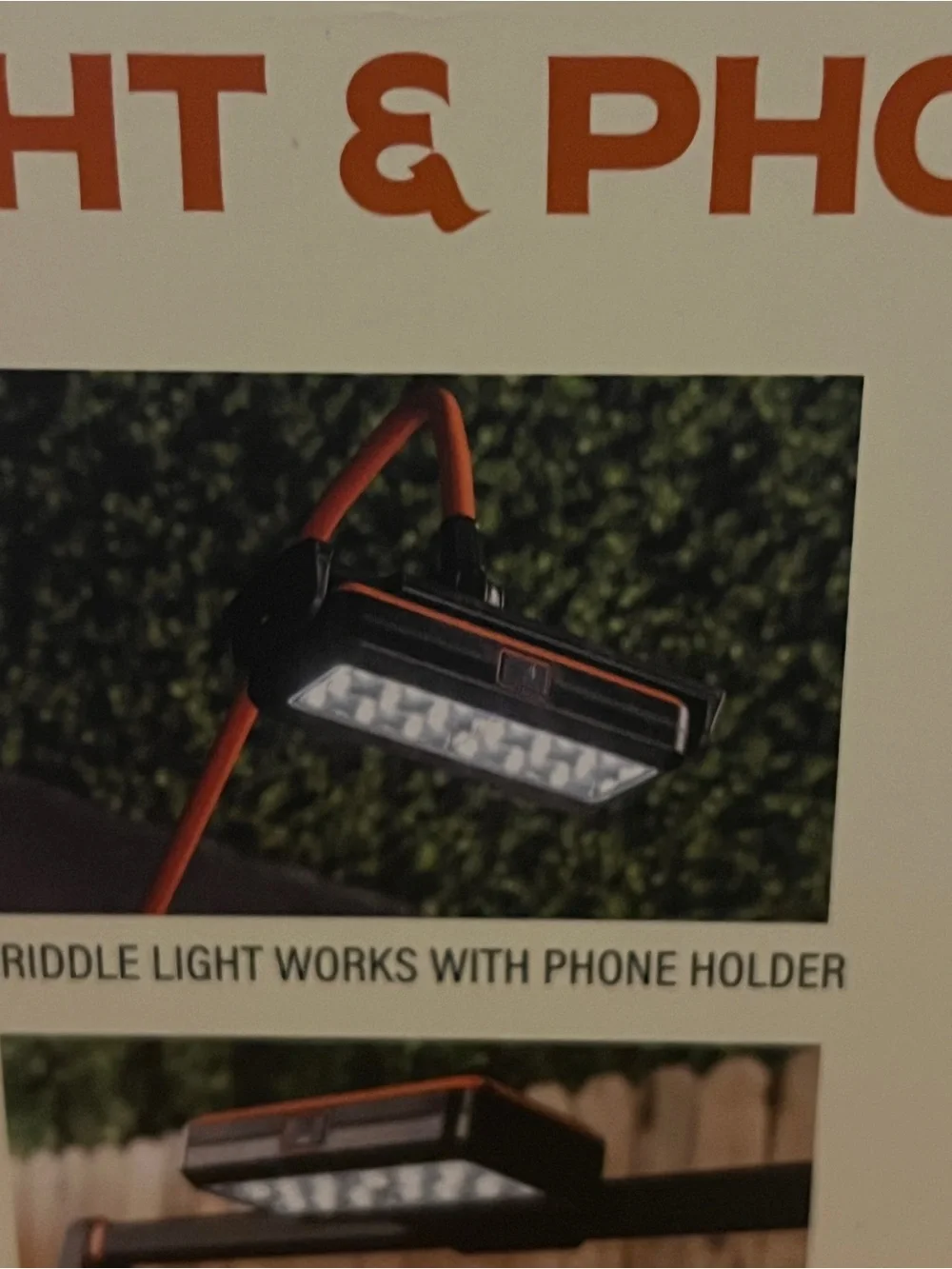 Blackstone Black Phone Holder with Orange Trim Griddle Light